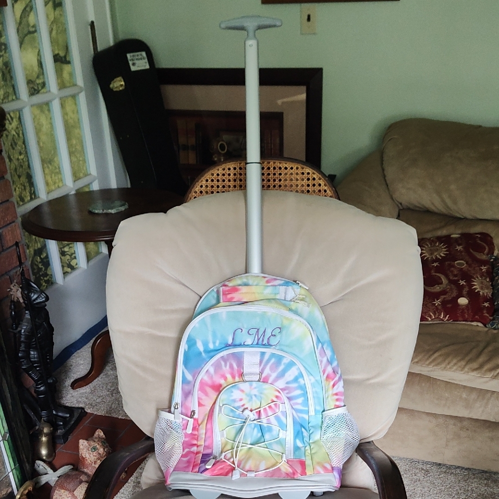 Colorful Tie-Dye Rolling Backpack From Pottery Barn Teen